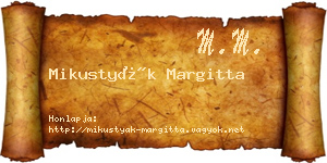 Mikustyák Margitta névjegykártya